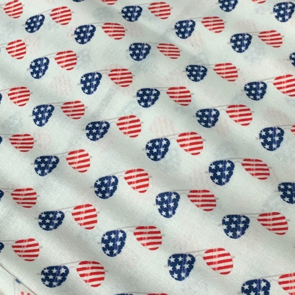 New Emma & Mila 18" X 21" USA Sunglasses Cotton Fat Quarter FQ Quilting Fabric